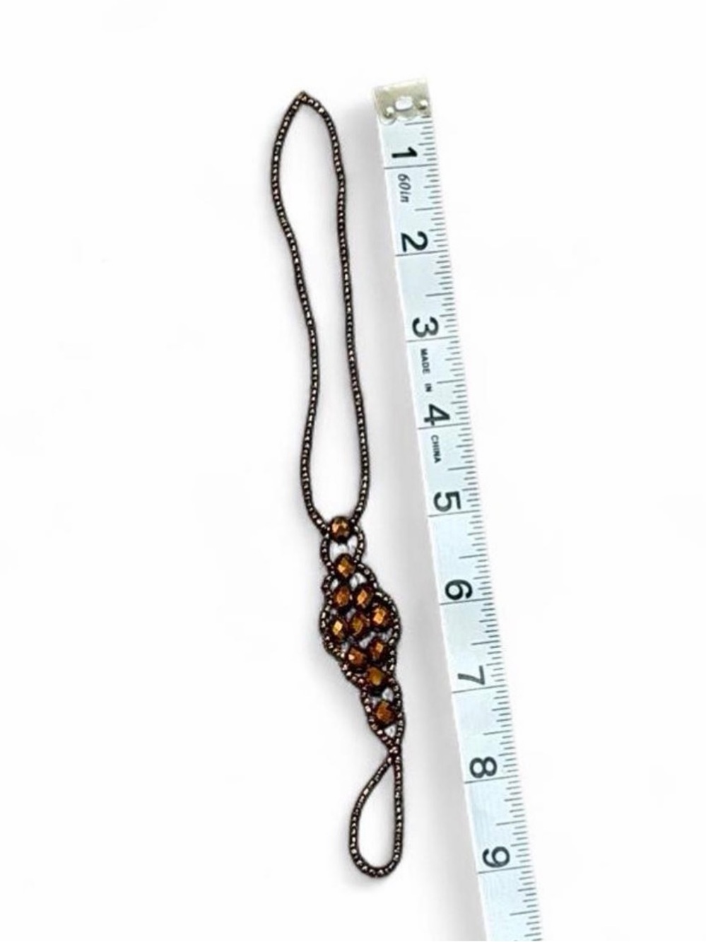 Bronze Metallic Embellished Foot Jewelry Hand Body Jewelry w/Elastic Band
